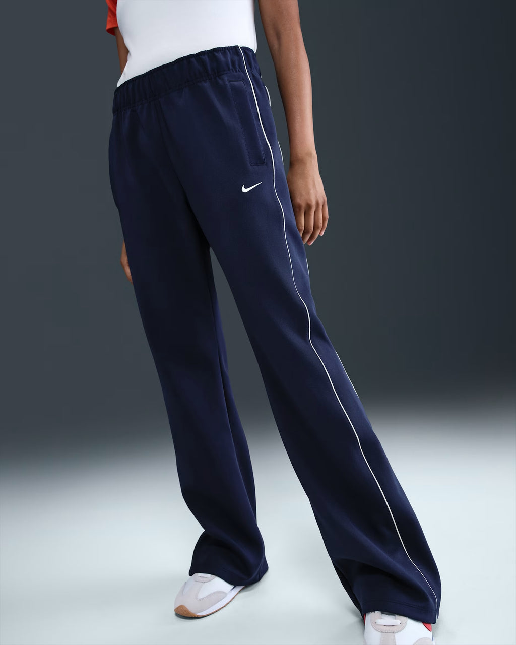 Pantalon En Maille Coupe Slim à Taille Mi-Haute