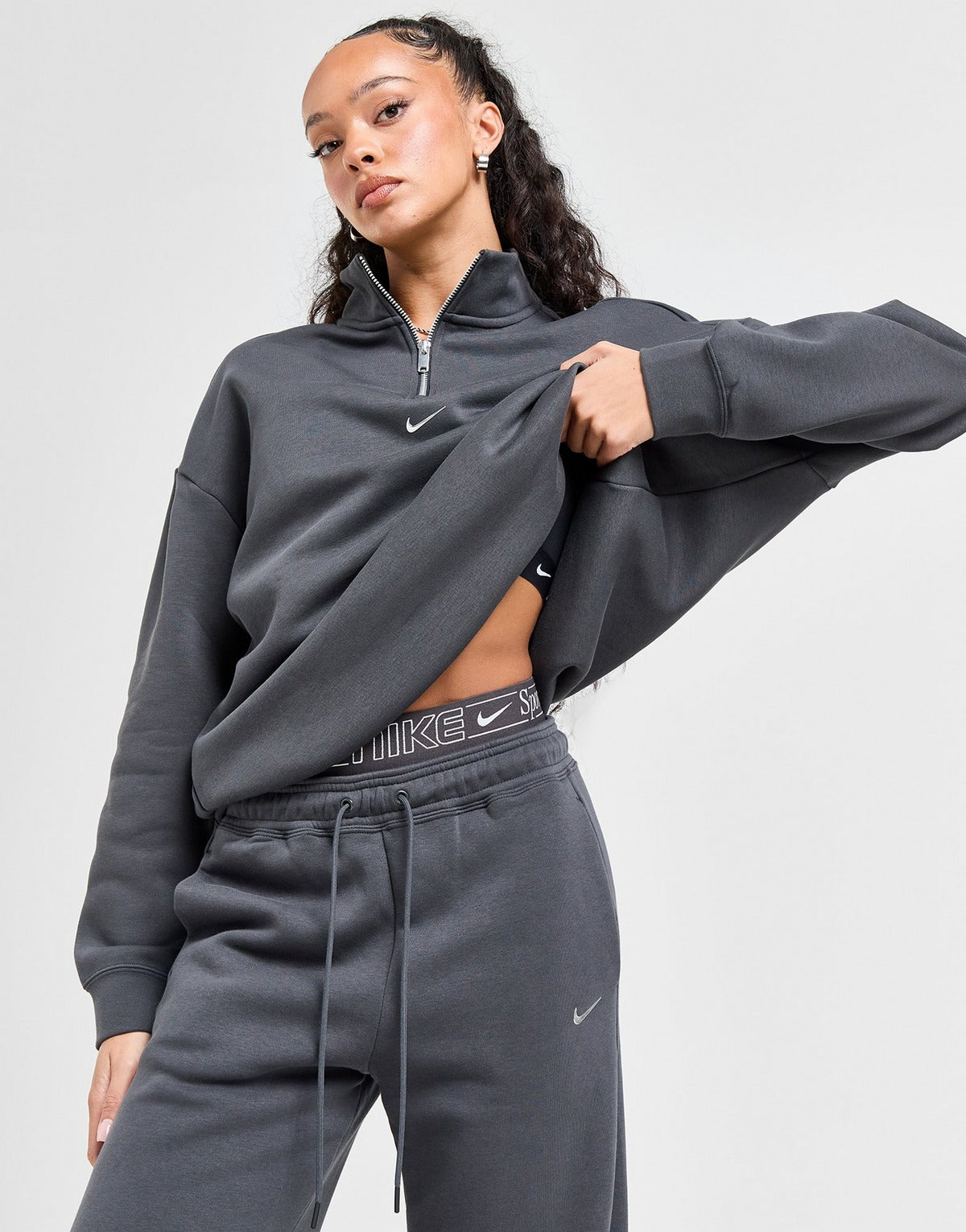 Nike Haut Zippé Oversize Swoosh