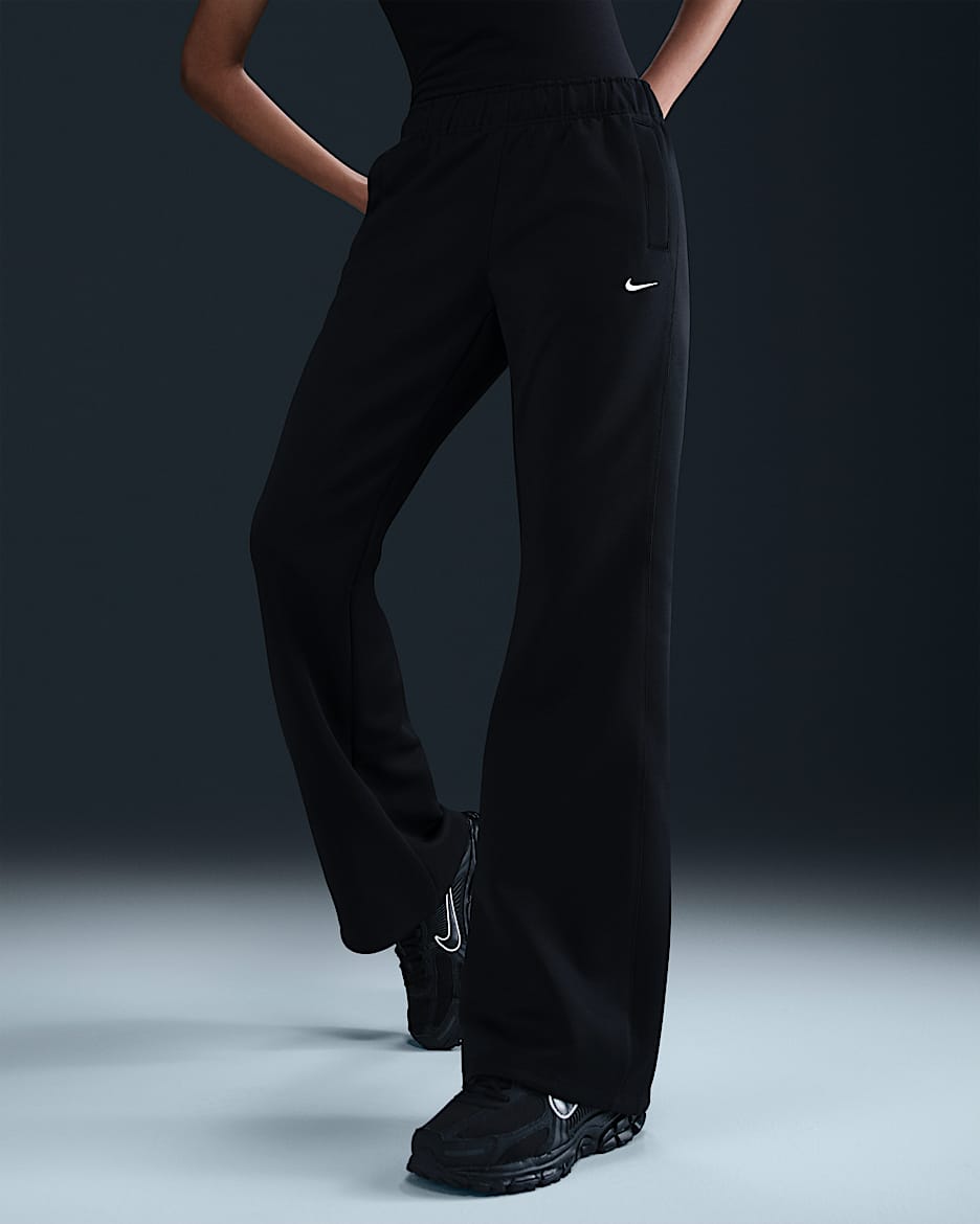 Pantalon en maille coupe slim à taille mi-haute