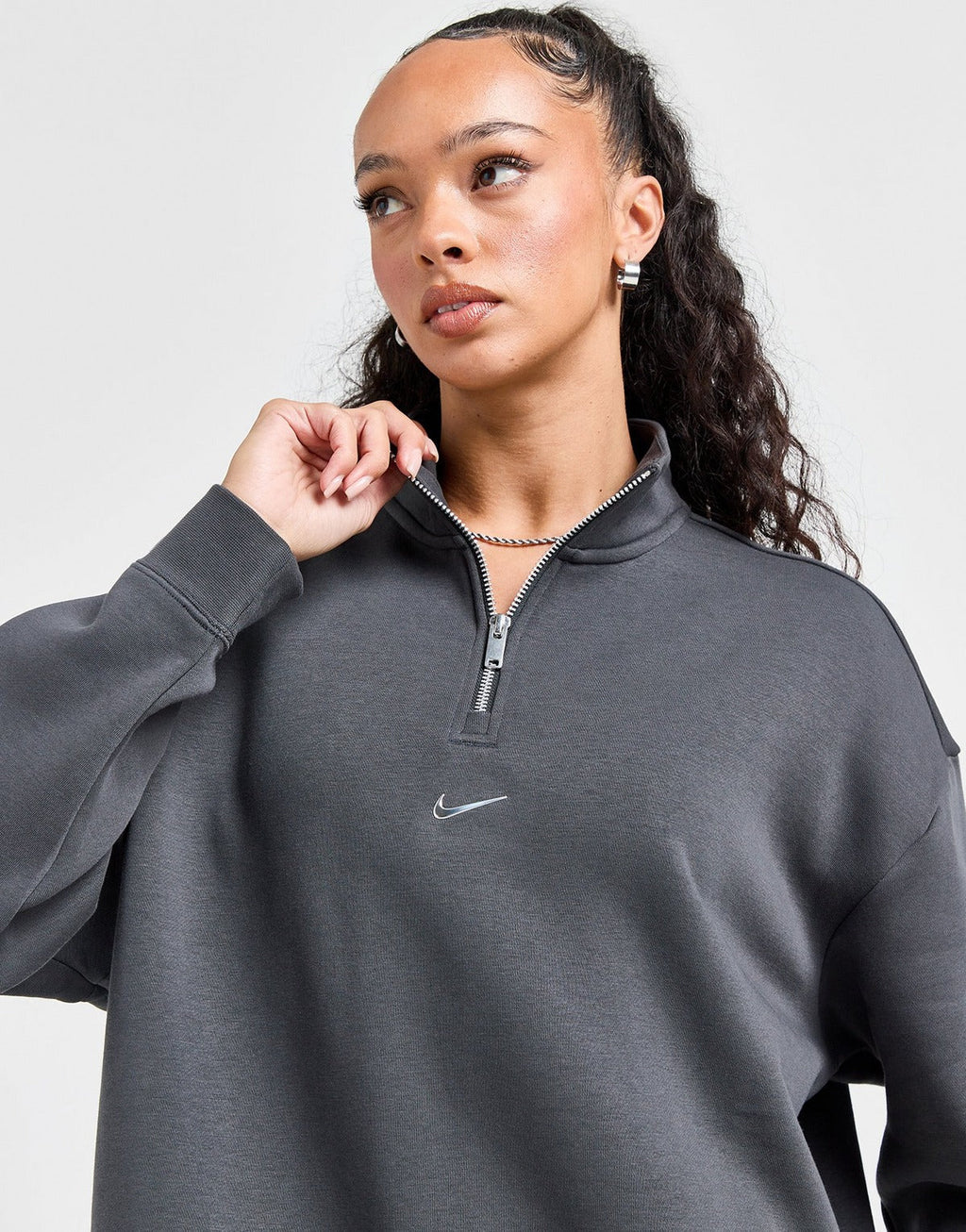Nike Haut Zippé Oversize Swoosh