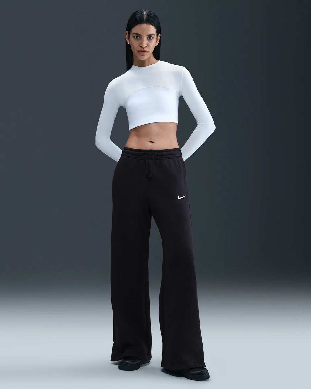 Pantalon Taille Haute à Jambes Larges