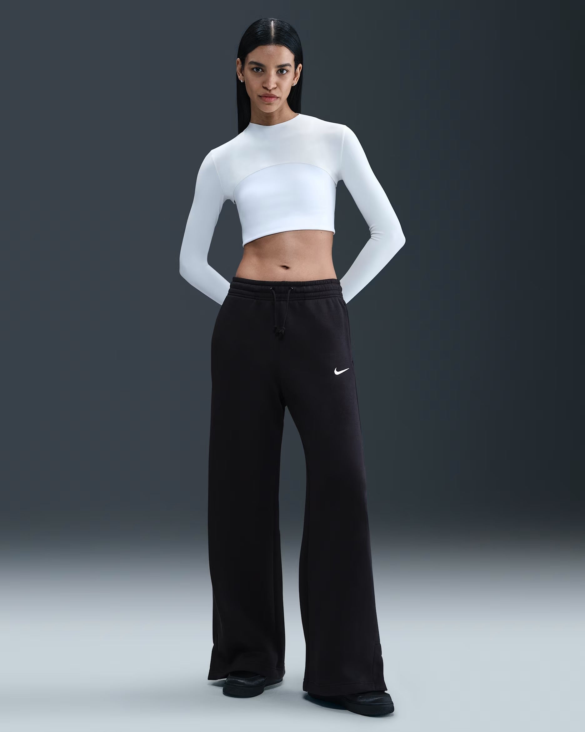 Pantalon Taille Haute à Jambes Larges