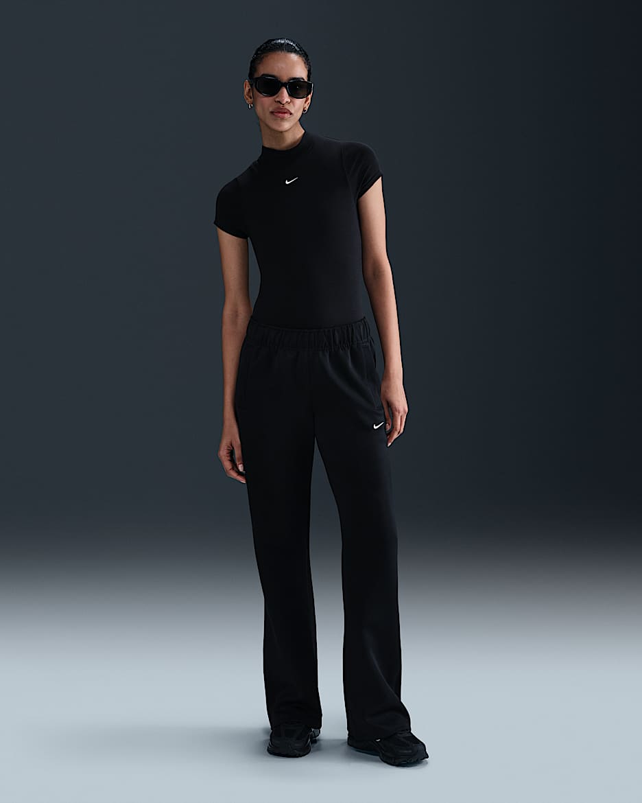 Pantalon en maille coupe slim à taille mi-haute