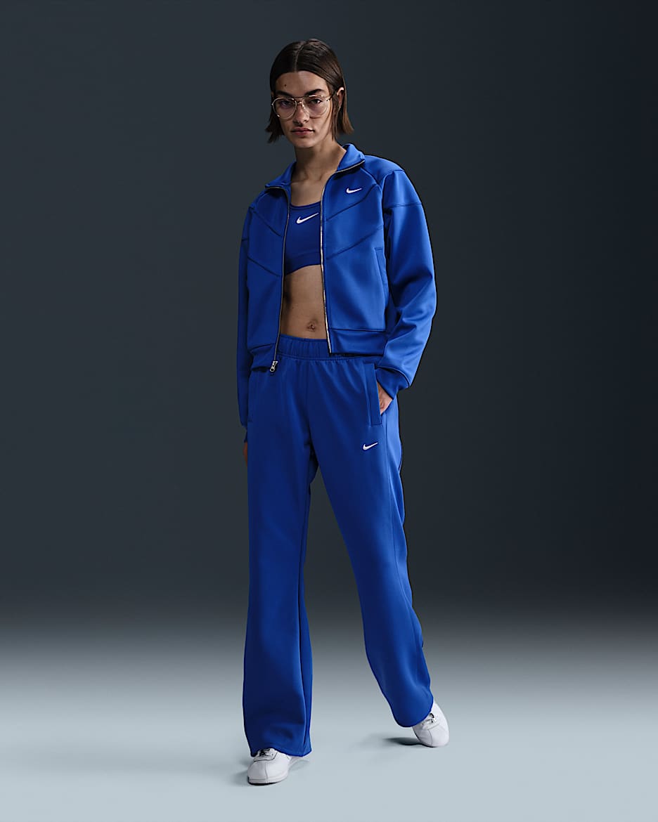 Pantalon en maille coupe slim à taille mi-haute